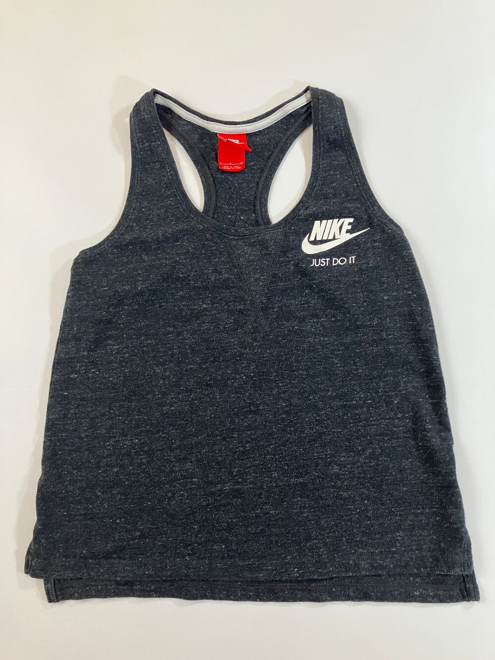 Nike Women S Gym Vintage Racerback Tank Top Black Heather Just Do It 726065-010
